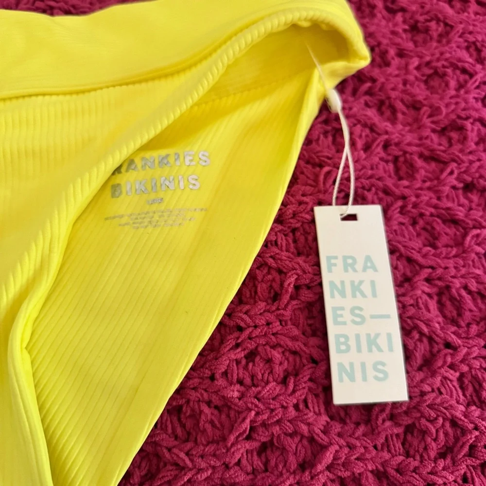 Frankie's Bikinis Bright Yellow Ribbed Two-Piece